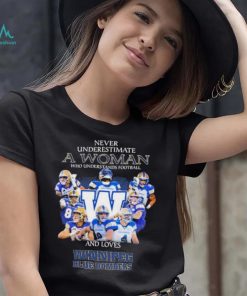 CFL Winnipeg Blue Bombers Never Underestimate A Woman Understands Football T Shirt
