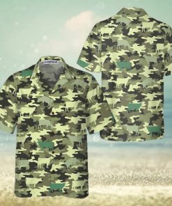 Camouflage Cow Hawaiian Shirt, Cow Shirt For Men & Women, Funny Cow Print Shirt