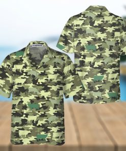 Camouflage Cow Hawaiian Shirt, Cow Shirt For Men & Women, Funny Cow Print Shirt