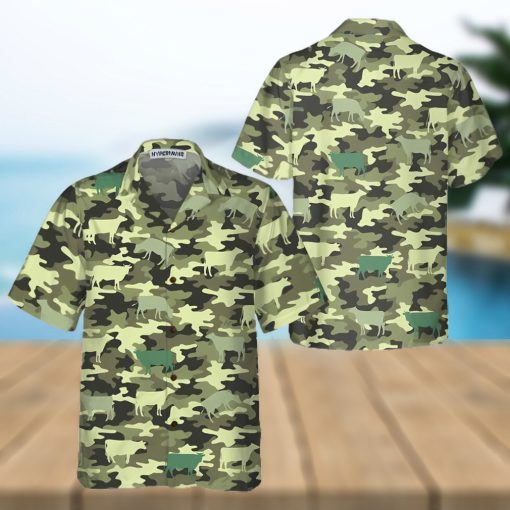 Camouflage Cow Hawaiian Shirt, Cow Shirt For Men & Women, Funny Cow Print Shirt