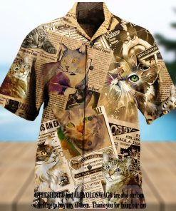 Cat Journal Summer Cats Lover All Over Printed Hawaiian Shirt