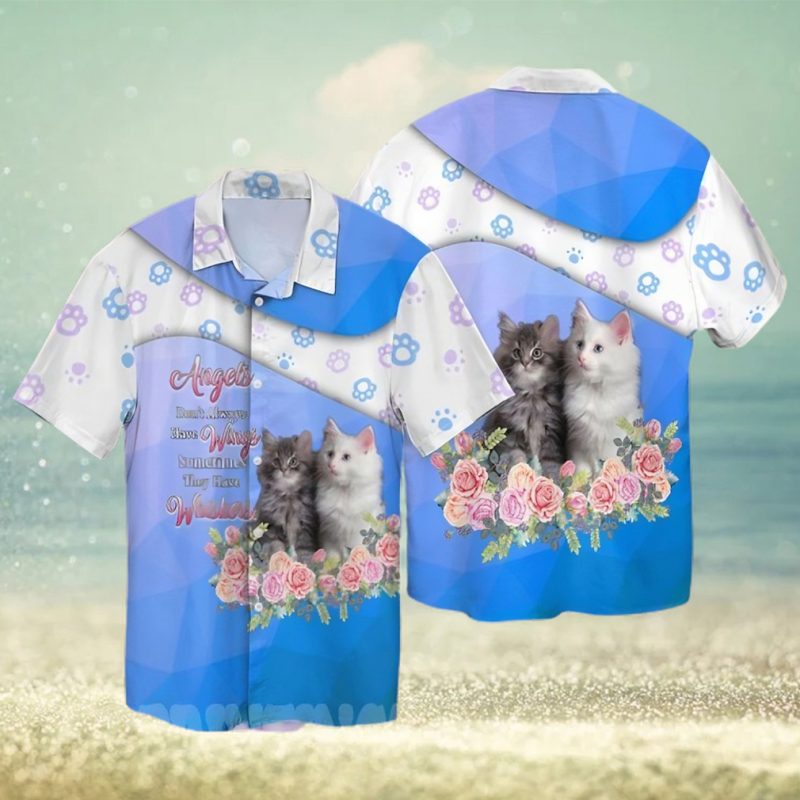 Cats Angels Do Not Always Have Wings Sometimes They Have Whiskers Summer Time Hawaiian Shirt