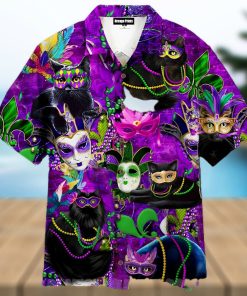 Cats Mardi Gras Carnival HL1536 All Over Print Hawaiian Shirt