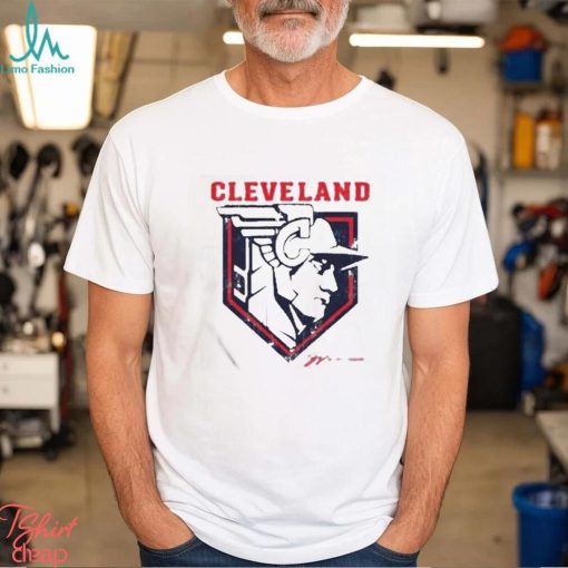 Cleveland baseball statue logo t shirt