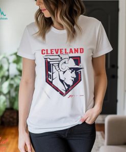 Cleveland baseball statue logo t shirt