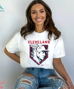 Cleveland baseball statue logo t shirt