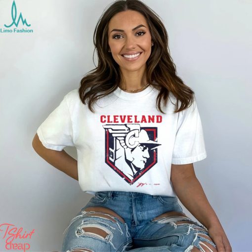 Cleveland baseball statue logo t shirt