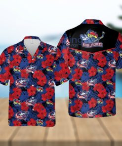 Columbus Blue Jackets Hibiscus Summer Set Hawaiian Shirt