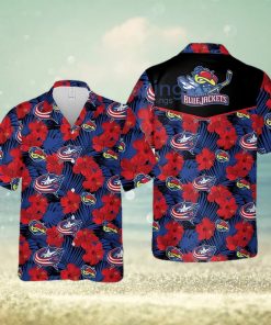 Columbus Blue Jackets Hibiscus Summer Set Hawaiian Shirt