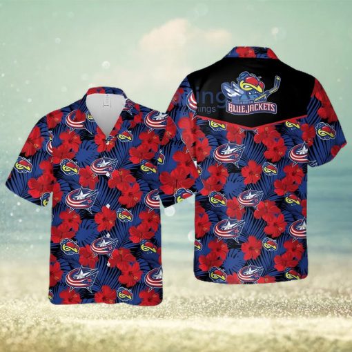 Columbus Blue Jackets Hibiscus Summer Set Hawaiian Shirt