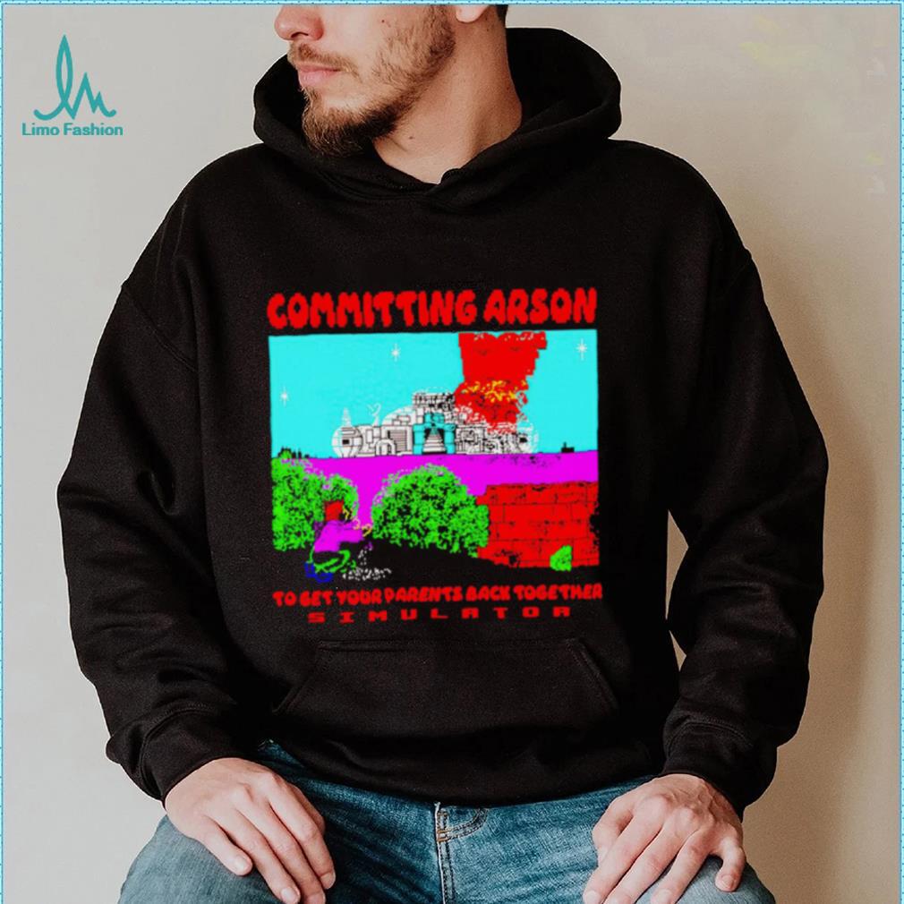 Committing arson simulator pixel art shirt Committing arson simulator pixel art shirt