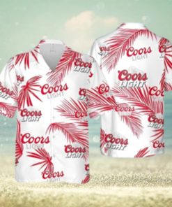 Coors Light Hawaiian Shirt Palm Leaves Pattern Gift For Beach Trip