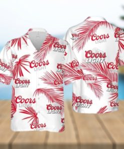 Coors Light Hawaiian Shirt Palm Leaves Pattern Gift For Beach Trip