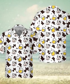 Cow And Beer Mug Seamless Pattern Cow Hawaiian Shirt, Funny Cow Shirt For Men And Women, Best Gift For Cow Lover