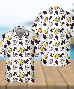 Cow And Beer Mug Seamless Pattern Cow Hawaiian Shirt, Funny Cow Shirt For Men And Women, Best Gift For Cow Lover