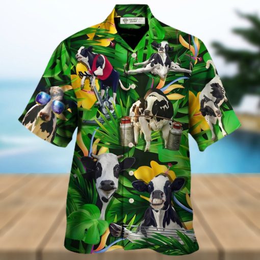 Cow Dancing And Play Funny Tropical Style Hawaiian Shirt – Trendy Aloha