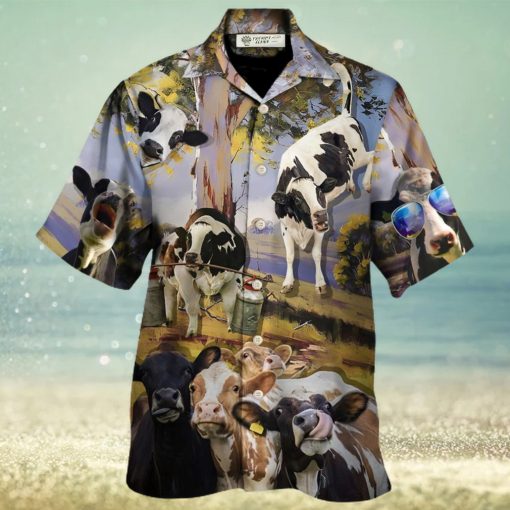 Cow Dancing In The Australian Landscape Funny Art Style Hawaiian Shirt – Trendy Aloha