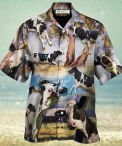 Cow Funny Dancing In The Australian Landscape Lover Cattle Art Style Hawaiian Shirt – Trendy Aloha