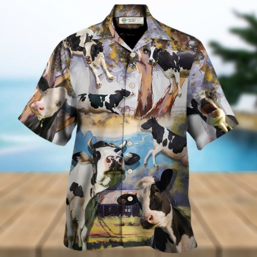 Cow Funny Dancing In The Australian Landscape Lover Cattle Art Style Hawaiian Shirt – Trendy Aloha