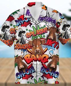 Cow Hawaiian Shirt Cow Pop Art Hawaiian Aloha Beach Shirt