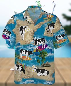 Cow Hawaiian Shirt Cow Summer Vacation On Beach Aloha Shirt, Aloha Hawaiian Shirts