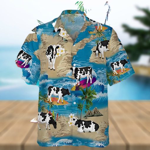 Cow Hawaiian Shirt Cow Summer Vacation On Beach Aloha Shirt, Aloha Hawaiian Shirts