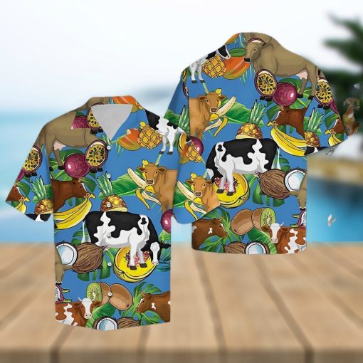 Cow Hawaiian Shirt Cow Tropical Fruits, Aloha Hawaiian Shirts