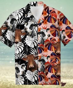 Cow Hawaiian Shirt Floral Colorful Cow Aloha Shirt, Aloha Hawaiian Shirts