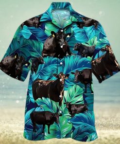 Cow Hawaiian Shirt Tropical Black Cattle Cow Aloha Shirt, Aloha Hawaiian Shirts