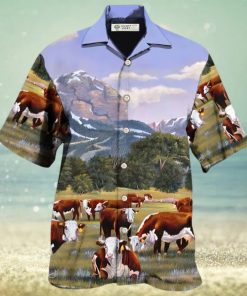 Cow Hereford Cow Beautiful Landscape Hawaiian Shirt – Trendy Aloha