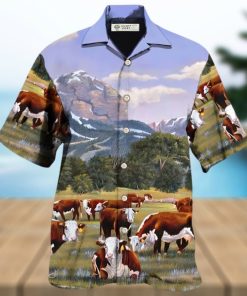 Cow Hereford Cow Beautiful Landscape Hawaiian Shirt – Trendy Aloha