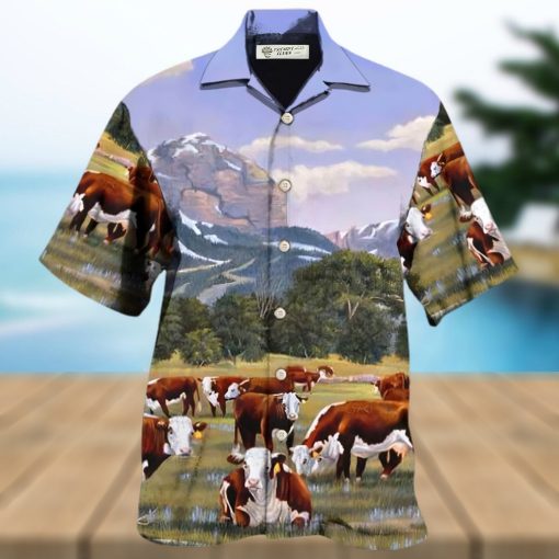 Cow Hereford Cow Beautiful Landscape Hawaiian Shirt – Trendy Aloha