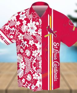 Custom St Louis Cardinals Hawaiian Shirt Turtle Tropical Flower St Louis Cardinals Gift