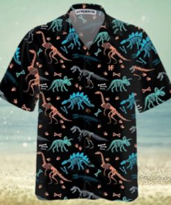 Dinosaur Skeleton Seamless Grunge Pattern Trending Dinosaur Hawaiian Shirt