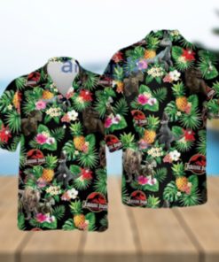 Dinosaurs Pineapple Tropical Flower Summer Jurassic Park Hawaiian Shirt