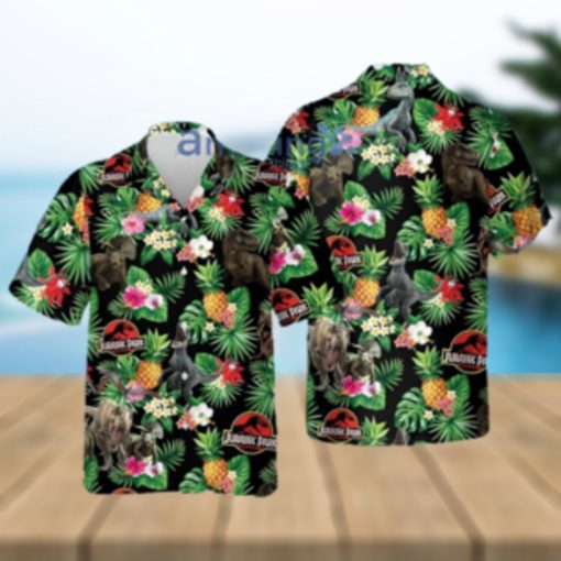 Dinosaurs Pineapple Tropical Flower Summer Jurassic Park Hawaiian Shirt