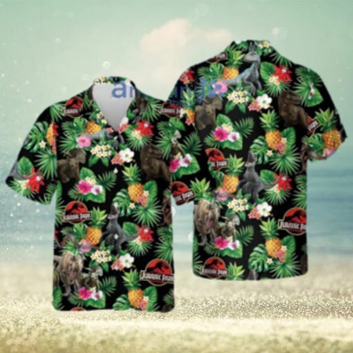 Dinosaurs Pineapple Tropical Flower Summer Jurassic Park Hawaiian Shirt