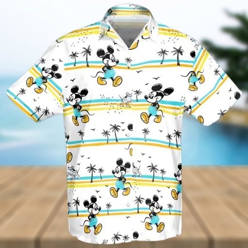 Disney Mickey Mouse Walking On Beach Hawaiian Shirt