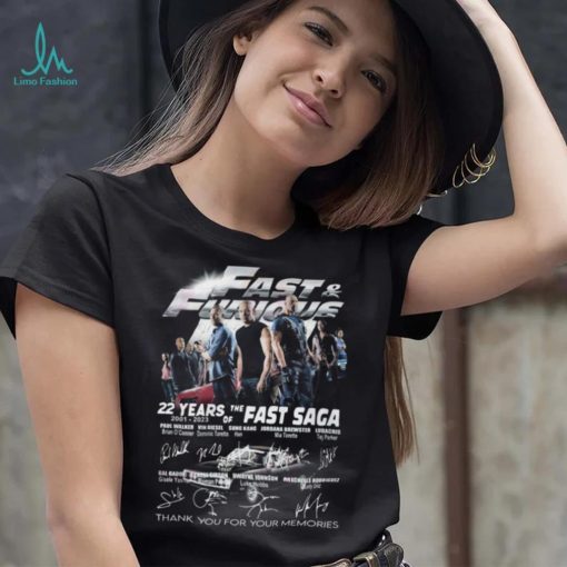 Fast & Furious 22 Years Of 2001 – 2023 The Fast Saga Thank You For The Memories T Shirt