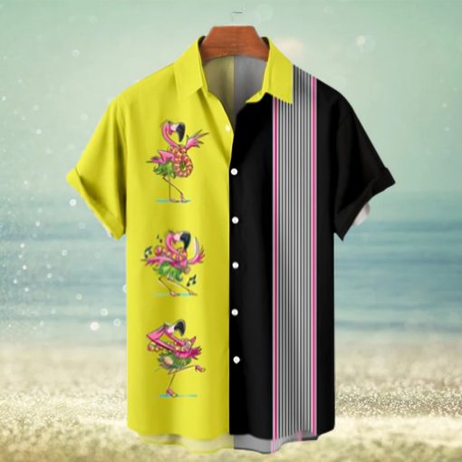 Flamingo Pattern Men’s Hawaiian Short Sleeve Shirt