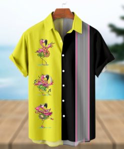 Flamingo Pattern Men’s Hawaiian Short Sleeve Shirt