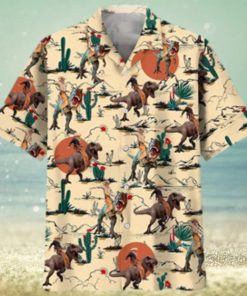 Funny Dinosaur Hawaiian Shirt Tropical Pirate Dino Shirt