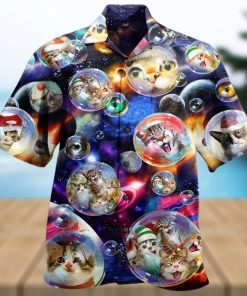 Galaxy Cats In Bubble Hawaiian Shirt