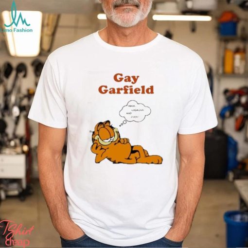 Gay Garfield lasagna and cock t shirt