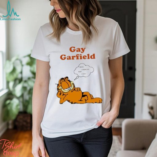 Gay Garfield lasagna and cock t shirt