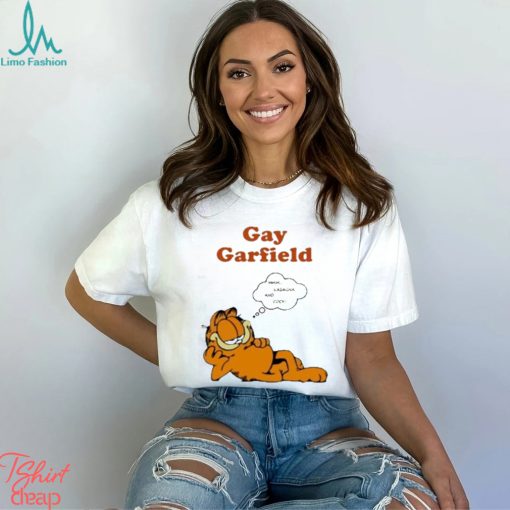 Gay Garfield lasagna and cock t shirt