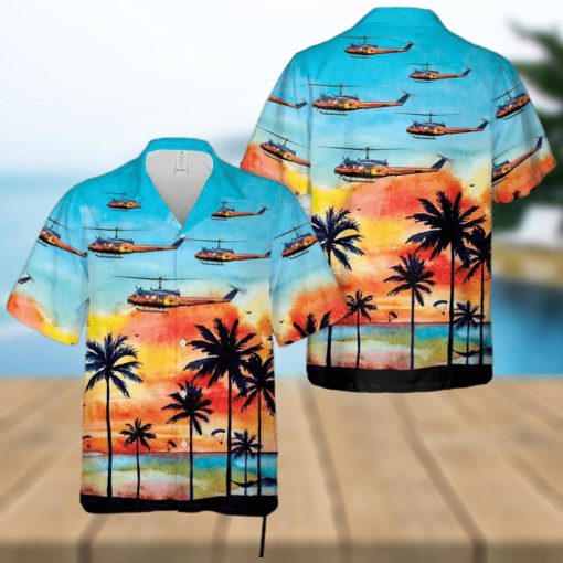 German Army Bell UH 1D Iroquois 73+08 Good Bye Huey Livery Hawaiian Shirt
