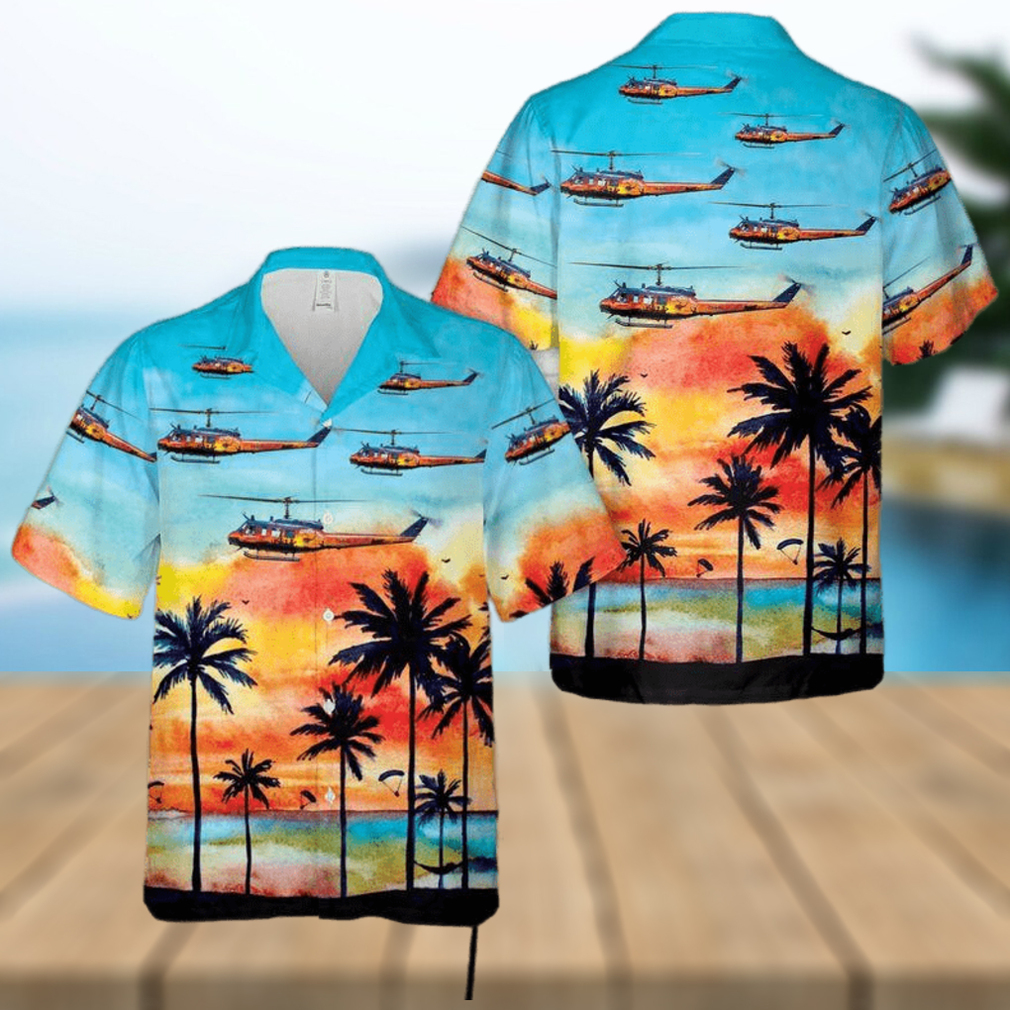 German Army Bell UH 1D Iroquois 73+08 Good Bye Huey Livery Hawaiian Shirt German Army Bell UH 1D Iroquois 73+08 Good Bye Huey Livery Hawaiian Shirt
