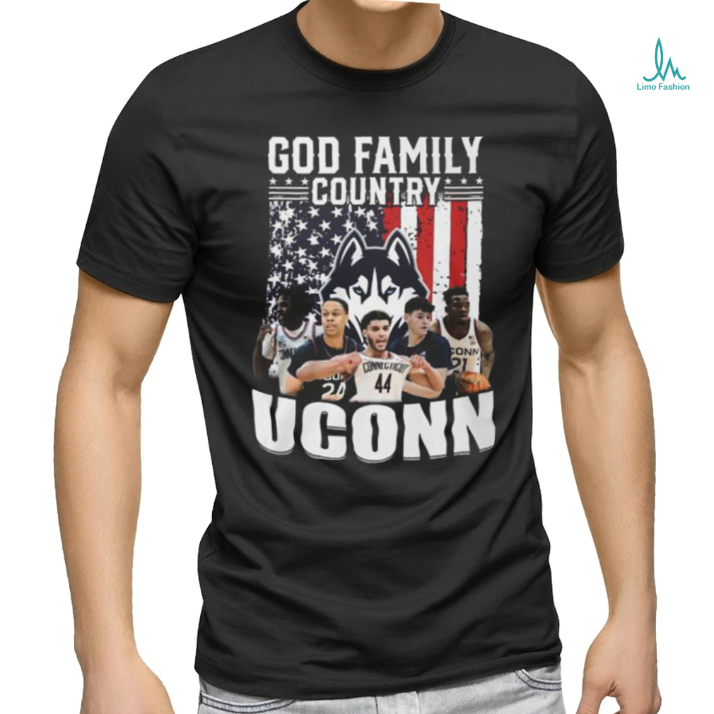 God Family Country UConn Huskies Basketball T-Shirt