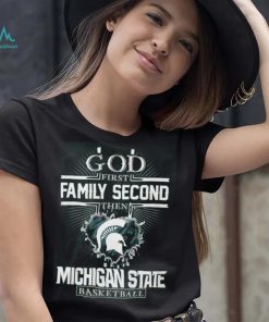 God First Family Second Then Michigan State Basketball T Shirt, hoodie, sweater, long sleeve and tank top God First Family Second Then Michigan State Basketball T Shirt